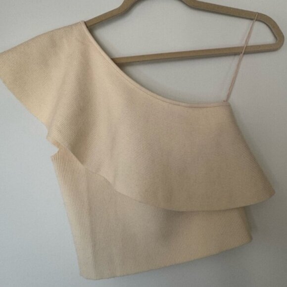 Wilfred Cream One-Shoulder Knit Top | Never Worn | Adorable Fit - Size M - Picture 5 of 10